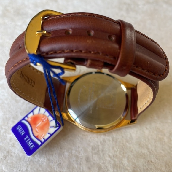 Sun time men battery leather band water resistant - Picture 5 of 7